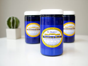 Mustard Bath (28 oz) 3 pack. Slightly scuffed labels or canisters.  Perfect Powder